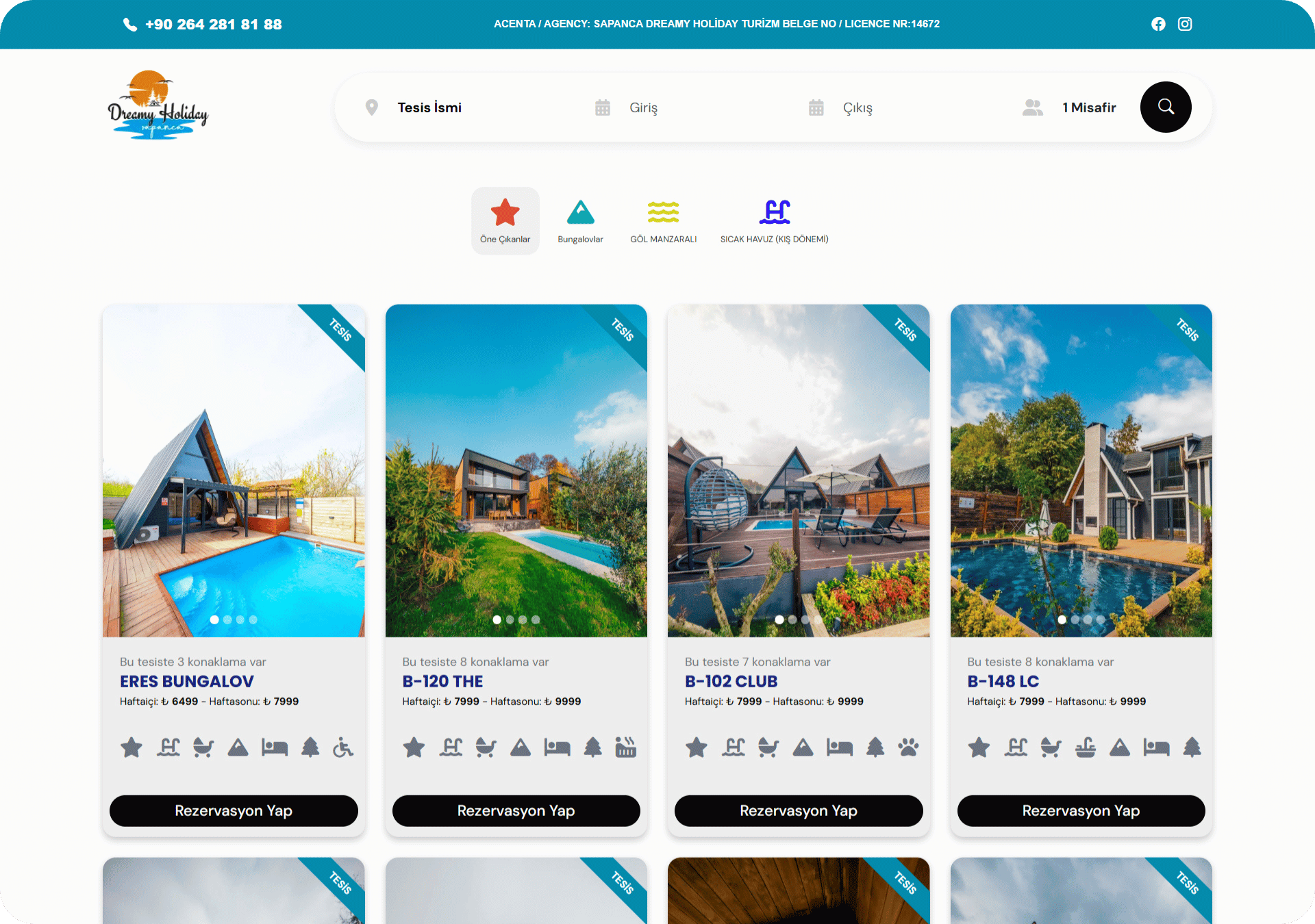 Dreamy Holiday Sapanca Villa Bungalov Online Rezervasyon Sistemi